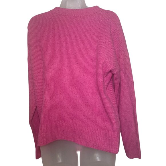 Something Navy Pink Flecked Crew Neck Sweater | Medium - Picture 6 of 6